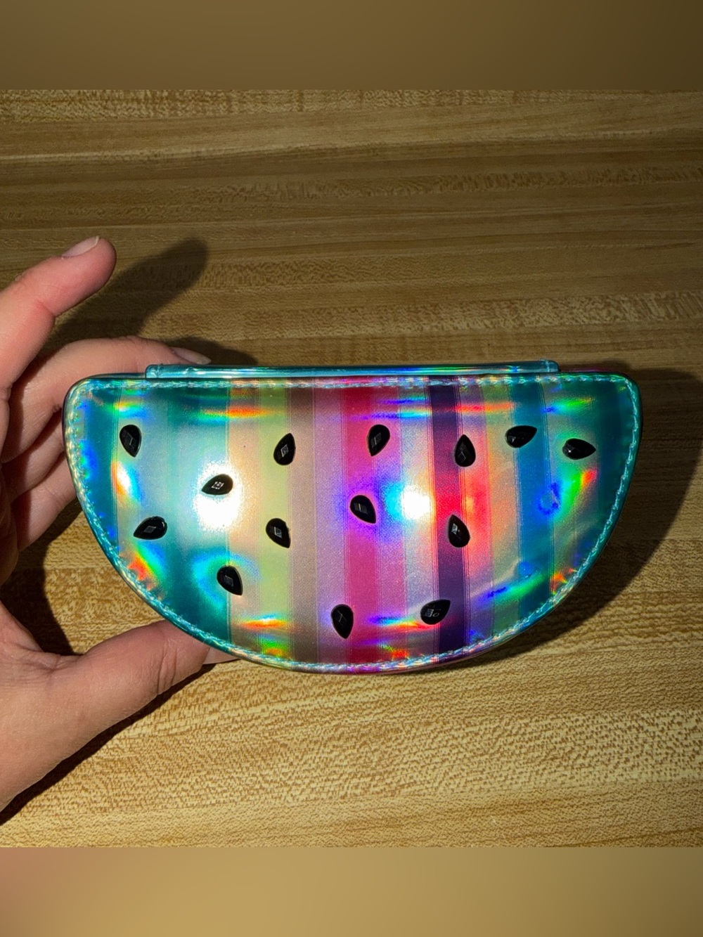 Holographic Watermelon jewelry carry case travel case